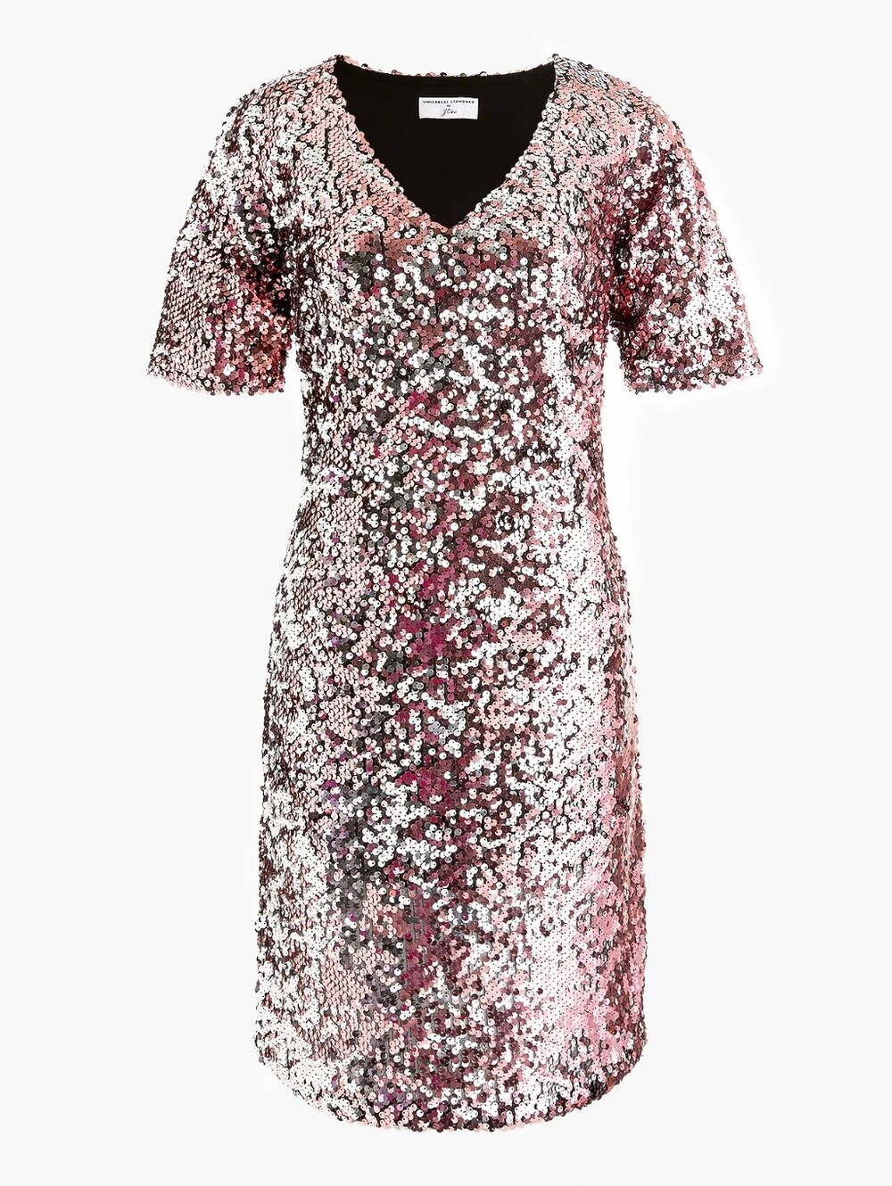 J.Crew Universal Standard for J.Crew Sequin V-Neck T-Shirt Dress Sequin V-Neck